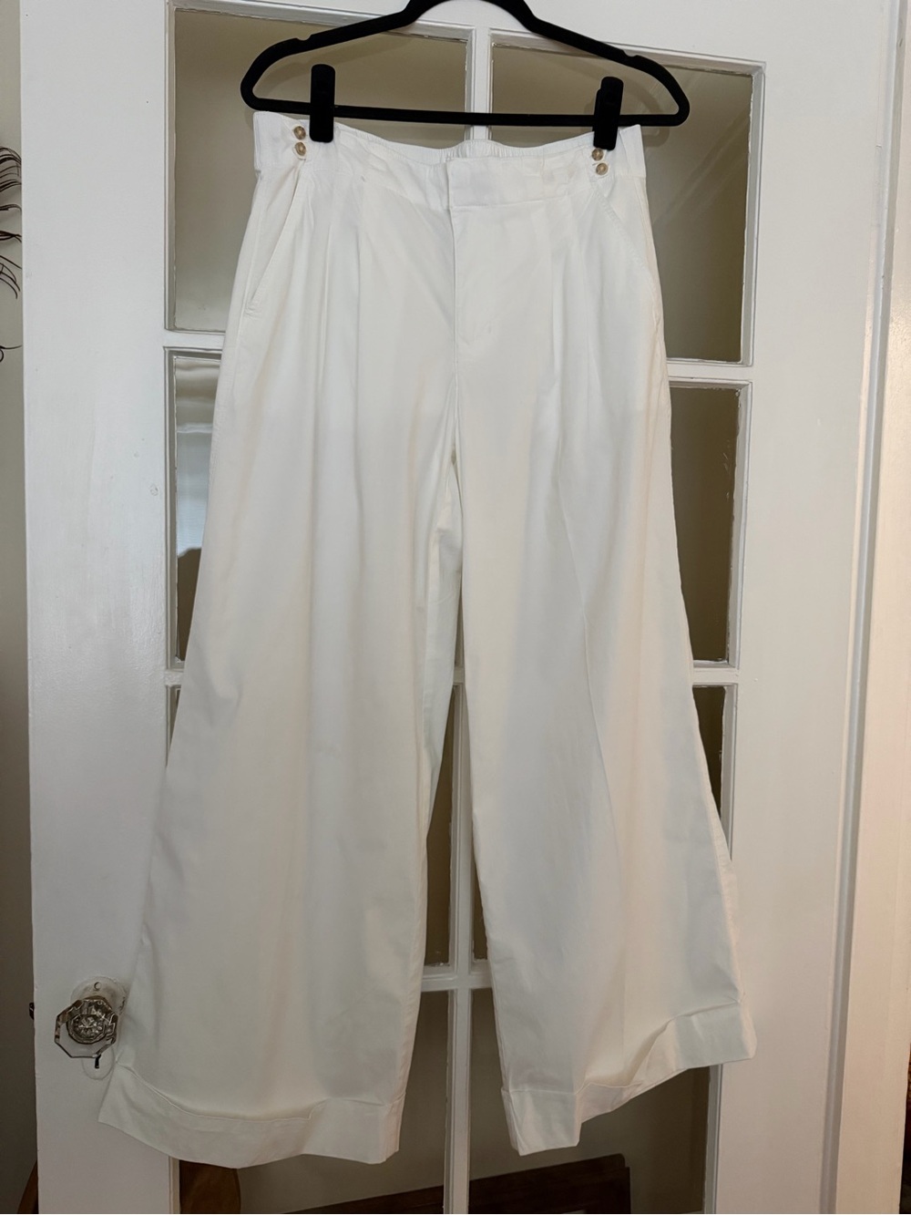 American Eagle Outfitters White Wide-Leg Trousers